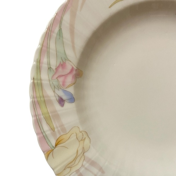 MIKASA PINK MELODY BONE CHINA FLORAL PATTERNED PLATES 9.5" SET OF 3 - Picture 4 of 12
